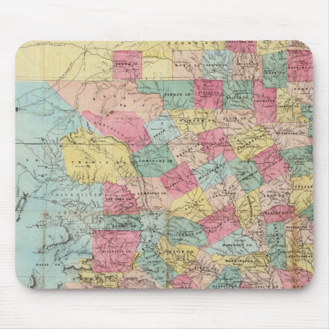 De Cordova's Map of Texas Mouse Mat (Front)