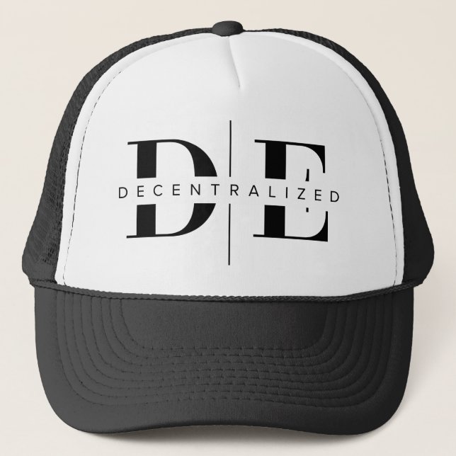 DE Decentralised Crypto for Traders & Blockchain Trucker Hat (Front)