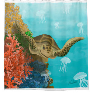 DE Duschvorhang Schildkröte Shower Curtain