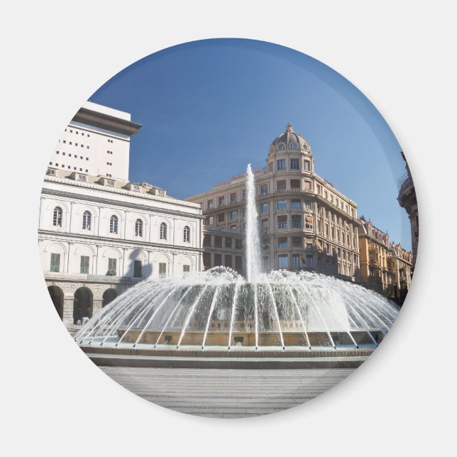 De Ferrari Square, Genoa, Italy Magnet (Front)