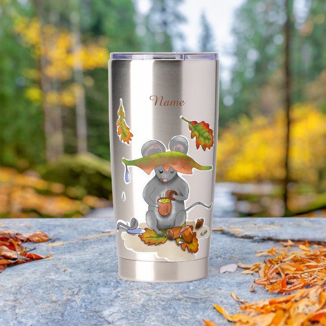 DE/GB Thermobecher/Thermal mug autumn/case mouse Insulated Tumbler (Outdoor (Rotated))