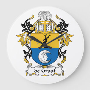 de Graaf Family Crest Large Clock
