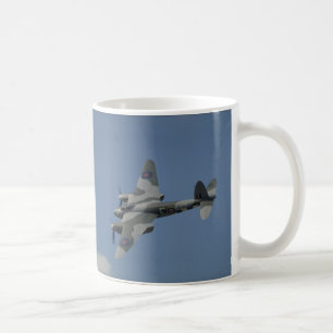 De Havilland Mosquito T3 banking, showing invasion Coffee Mug