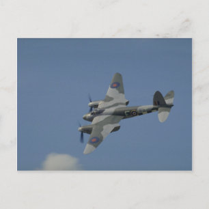 De Havilland Mosquito T3 banking, showing invasion Postcard
