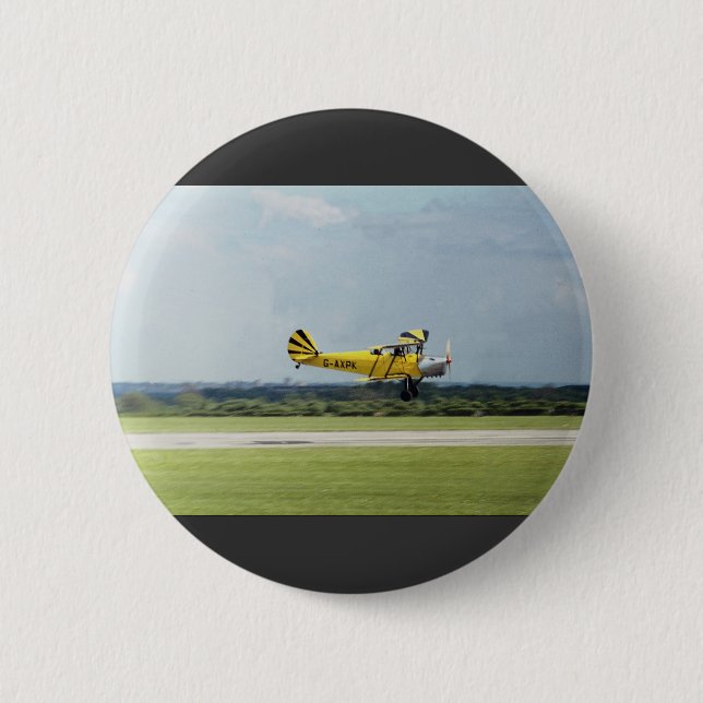 De Havilland Tiger Moth 6 Cm Round Badge (Front)