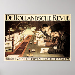 DE HOLLANDSCHE REVUE Journal Magazine Vintage Ad Poster