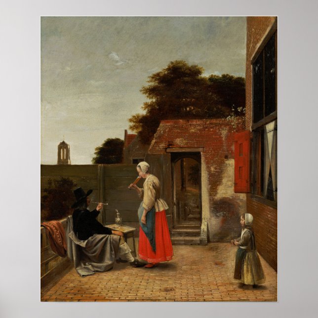 De Hooch - A Dutch Courtyard Poster (Front)