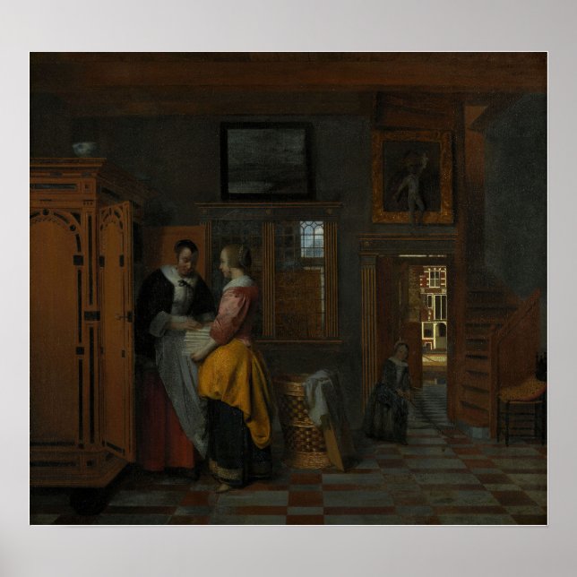 De Hooch - At The Linen Closet Poster (Front)