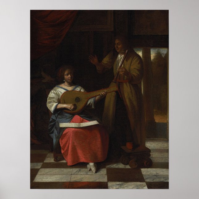 De Hooch - Musical Trio With Two Seated Women And… Poster (Front)