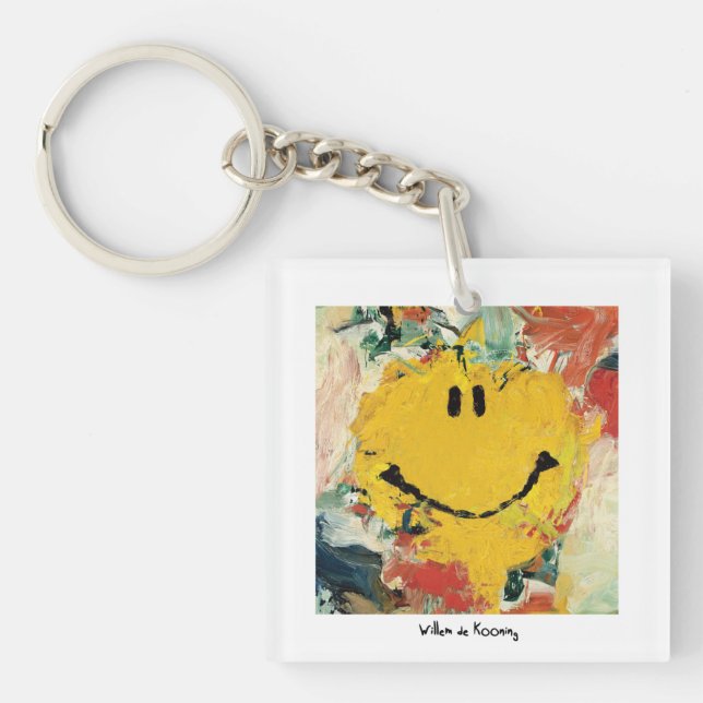 de kooning happy face keychain (Front)