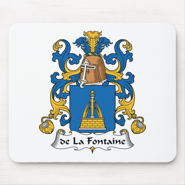 de la Fontaine Family Crest Mouse Mat (Front)