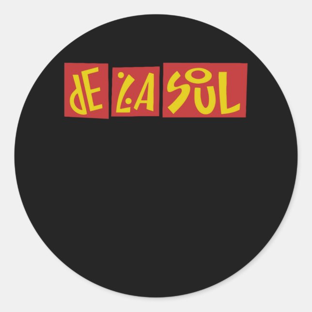 De La Soul Typography Classic Round Sticker (Front)