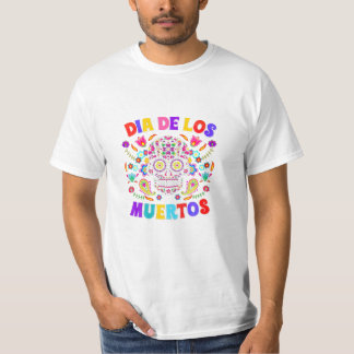 De Los Muertos Funny Skulls T-Shirt