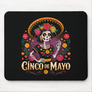 De los muertos la catrina sugar skull cinco de may mouse mat
