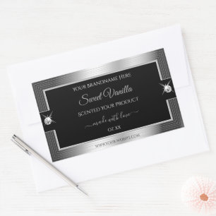 De Luxe Black Silver Shiny Brilliant Product Label