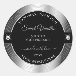 De Luxe Black Silver Shiny Brilliant Product Label