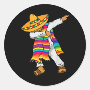 De Mayo Dabbing Mexican Poncho Kids Toddler Boy Me Classic Round Sticker