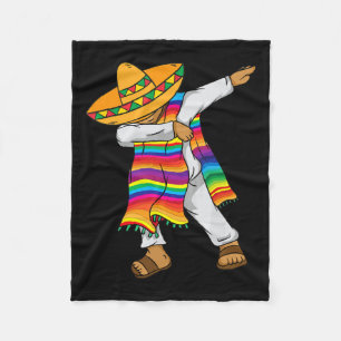 De Mayo Dabbing Mexican Poncho Kids Toddler Boy Me Fleece Blanket
