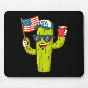 De mayo funny cool peace cactus us flag 4th of jul mouse mat