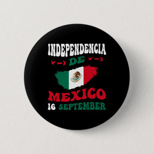 De Mexico Flag Pride Mexican Independence Day  6 Cm Round Badge