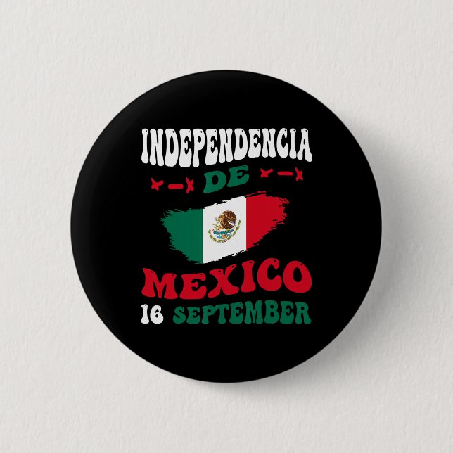 De Mexico Flag Pride Mexican Independence Day  6 Cm Round Badge (Front)
