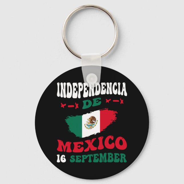 De Mexico Flag Pride Mexican Independence Day  Key Ring (Front)
