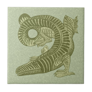 De Morgan's Alligator Small Ceramiic Tile