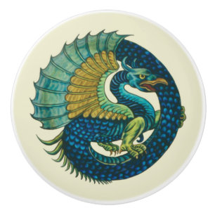 De Morgan's Dragon Ceramic Knob