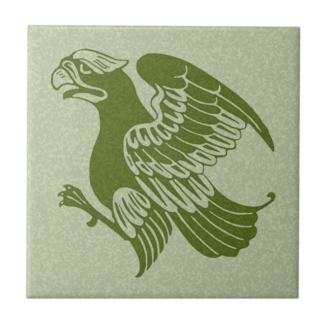 De Morgan's Eagle Small Ceramic Tile (Front)