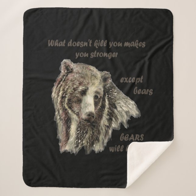 De Motivational Quote Whatever Doesn't Kill You  Sherpa Blanket (Front)