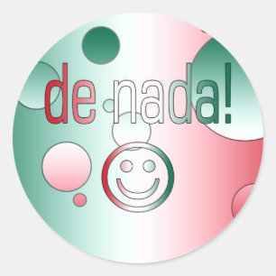 De Nada! Mexico Flag Colours Pop Art Classic Round Sticker