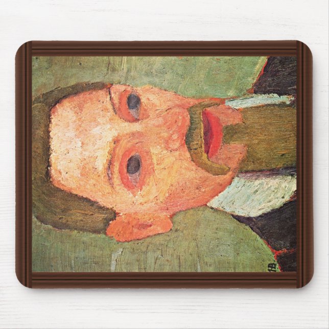 De: Portrait Of Rainer Maria Rilke By Paula Mouse Mat (Front)