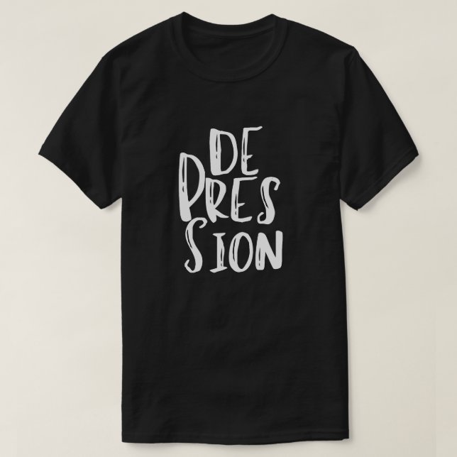 “De-Press-Sion” Syllable Split Tee – Black Unisex  (Design Front)