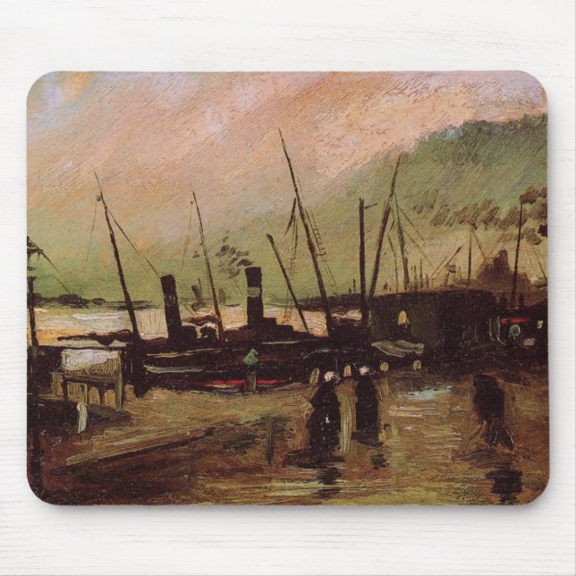 De Ruijterkade in Amsterdam by Vincent van Gogh Mouse Mat (Front)