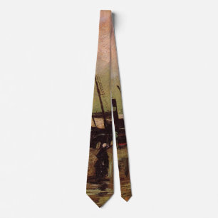 De Ruijterkade in Amsterdam by Vincent van Gogh Tie