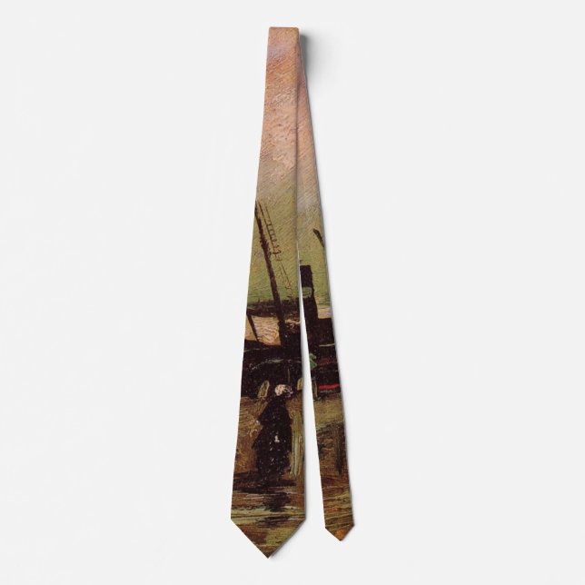 De Ruijterkade in Amsterdam by Vincent van Gogh Tie (Front)