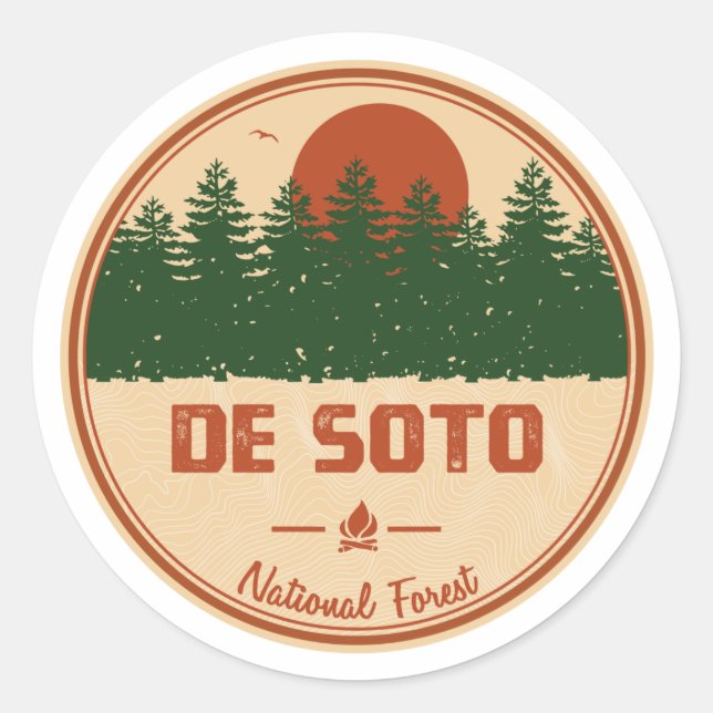 De Soto National Forest Classic Round Sticker (Front)