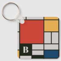 De Stijl Inspired Primary Coloured Squares Monogra