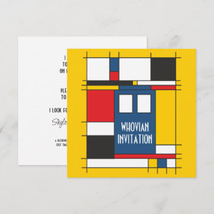 De Stijl Love The Blue Police Public Call Box 1 Card