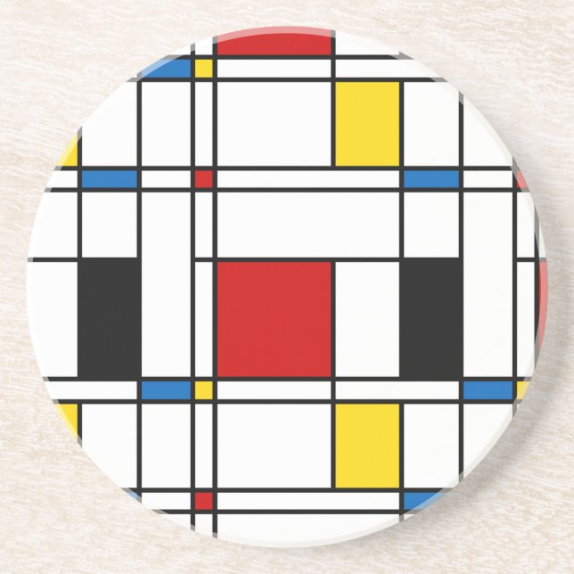 De Stijl Pattern Coaster (Front)
