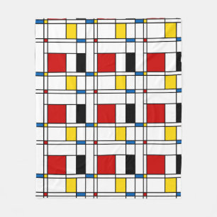 De Stijl Pattern Fleece Blanket
