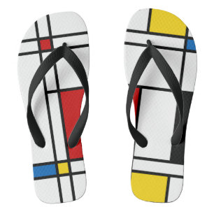 De Stijl Pattern Flip Flops