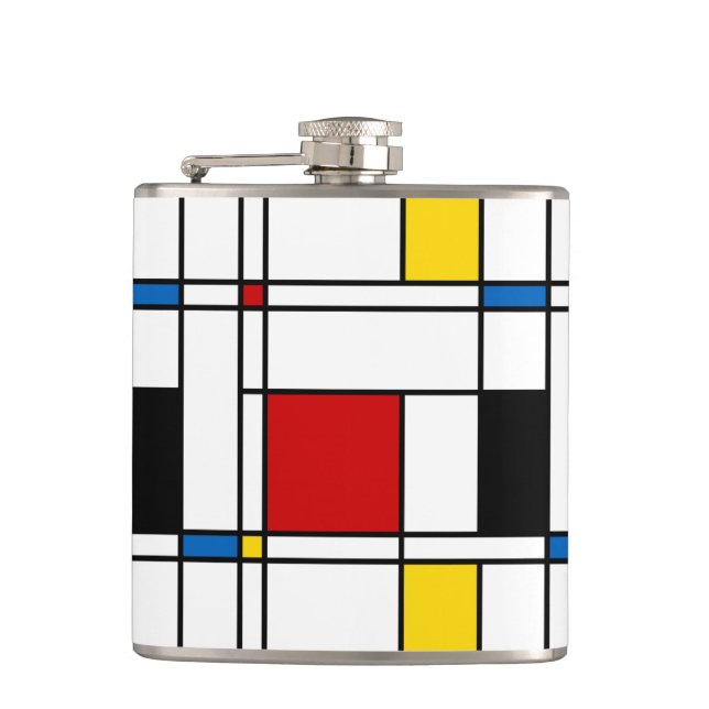 De Stijl Pattern Hip Flask (Front)