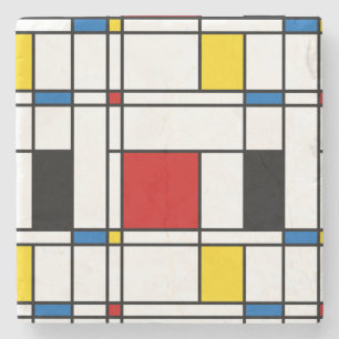 De Stijl Pattern Stone Coaster
