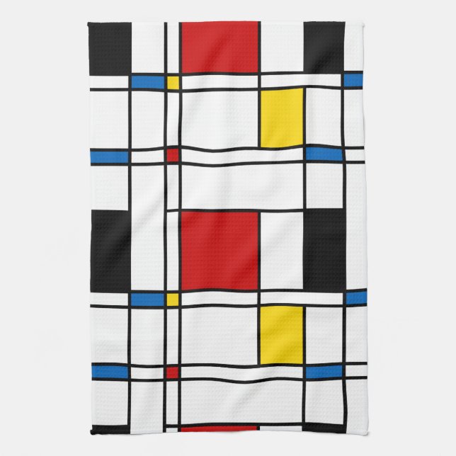 De Stijl Pattern Tea Towel (Vertical)