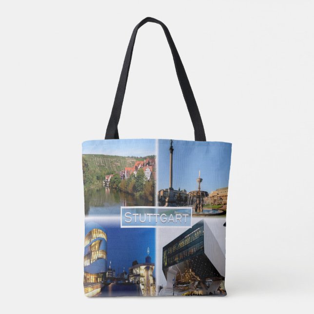 DE Stuttgart - River Neckar - Schlossplatz - Tote Bag (Back)