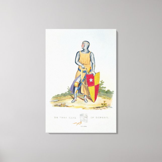 De Vere, Earl of Oxford, 1280, from 'Ancient Armou Canvas Print (Front)