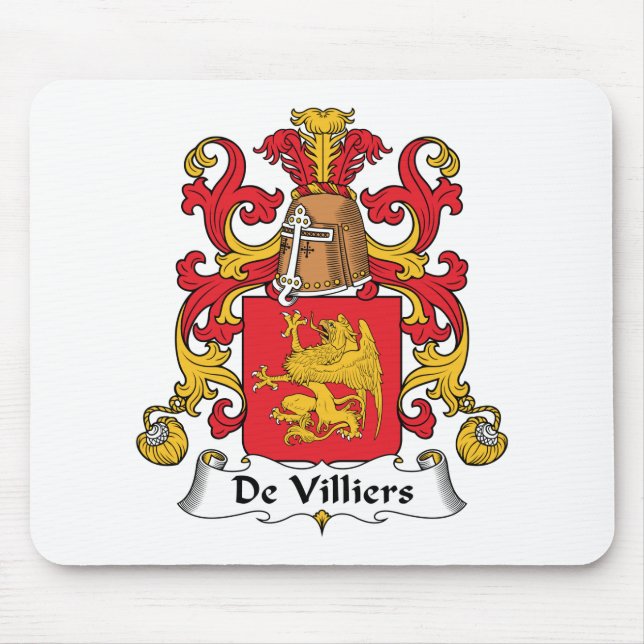 De Villiers Family Crest Mouse Mat (Front)