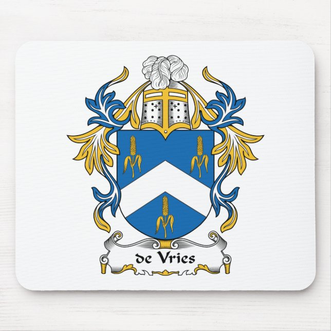 de Vries Family Crest Mouse Mat (Front)
