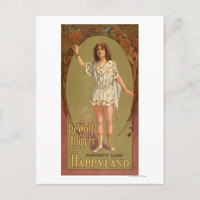 De Wolf Hopper in Happyland Theatre Poster Postcard (Front)